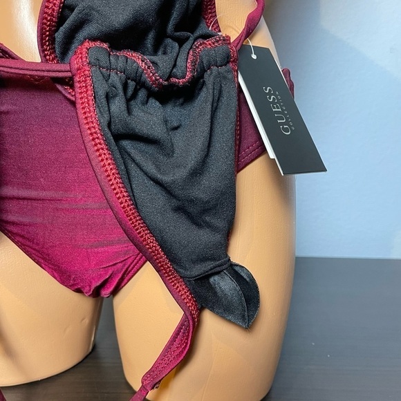 Nwt GUESS Rock Star Rhinestone Embellished Plunge 1 Piece Swimsuit (SW06) - Picture 10 of 12